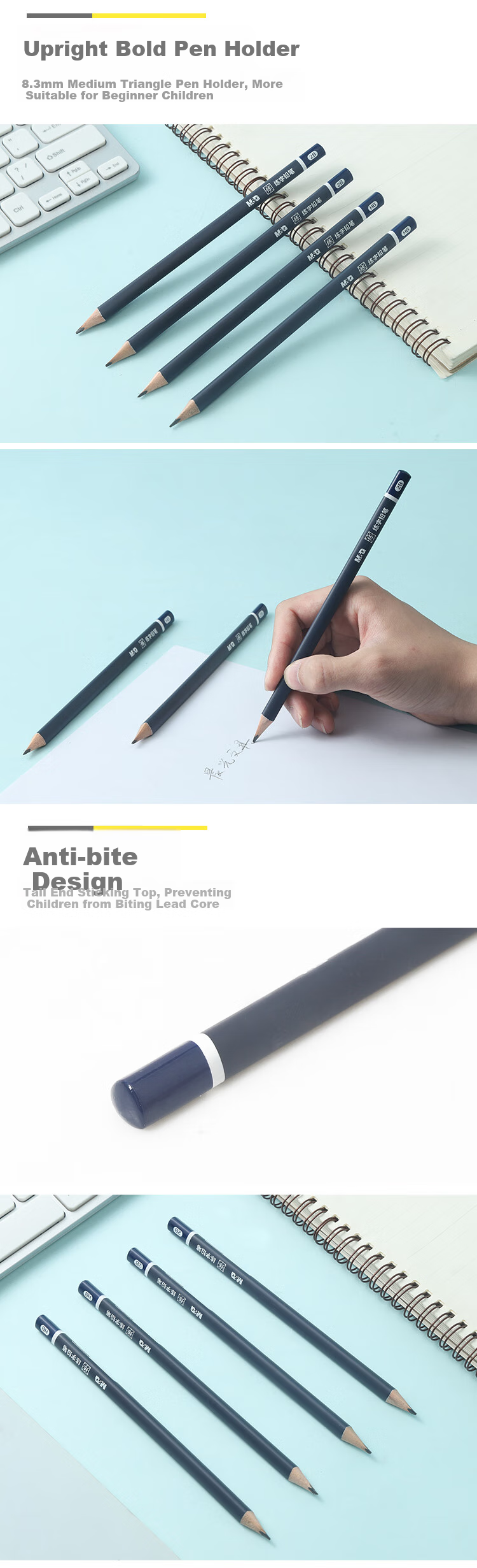 M&G Writing Pencil HB Triangular Shaft Top-Graded Pencil, Durable for Homework, Art Sketching, Drawing Pencil, AWP307A1, 12 Pieces/box 3