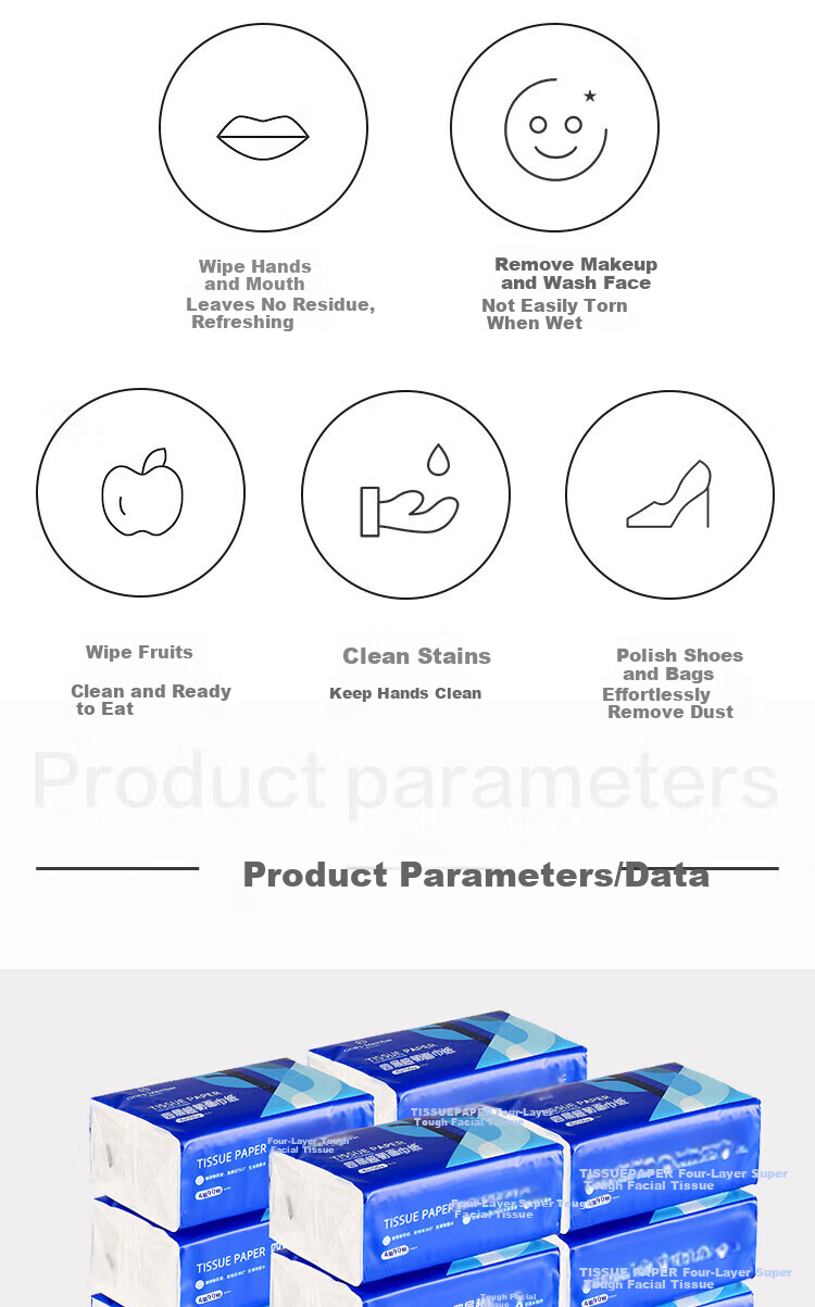 One's Member Four-Ply Facial Tissues, 100% Virgin Wood Pulp Paper, Napkins, Hand Towels, Genuine M Size, 90 Sheets * 3 Packs 8