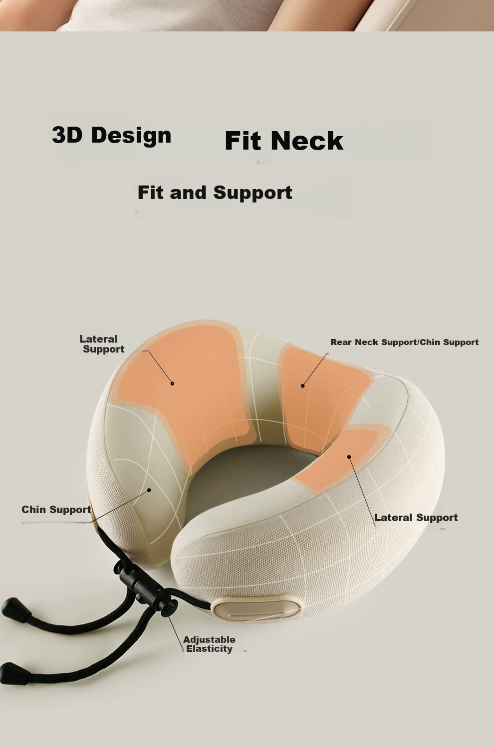 JEPPE [Class A] U-Shaped Neck Pillow, Airplane Pillow, Portable Travel U-Neck Pillow, Office High-Speed Rail Car Nap Neck Support 6