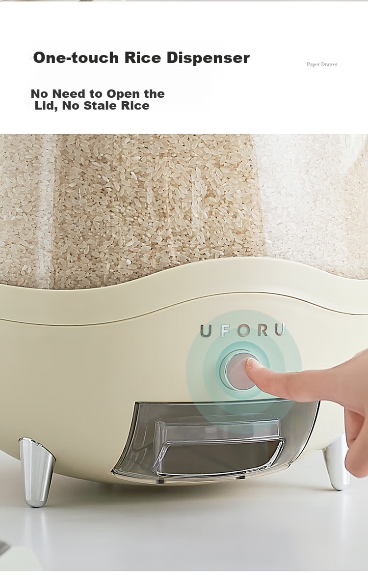 MAXCOOK Rice Container, Storage Jar, Rice Storage Bin, Household Insect-Proof And Moisture-Proof Rice Bucket, Rice Storage Box, 10 Jin Capacity, MCX2967 3