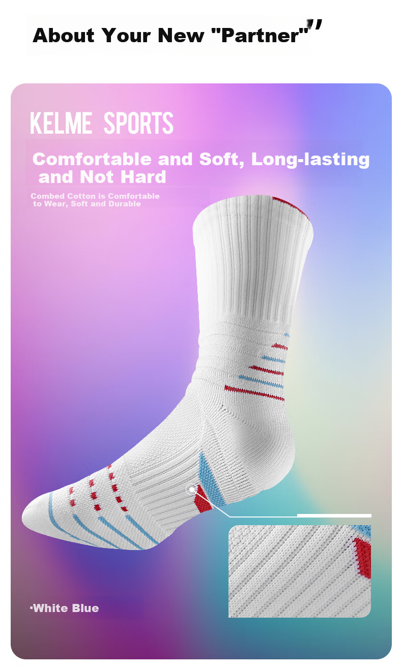 KELME Adult Basketball Socks for Training And Competition, Thickened, Breathable, Wear-Resistant, Non-Slip Short Socks, Black, M (34-38) 7