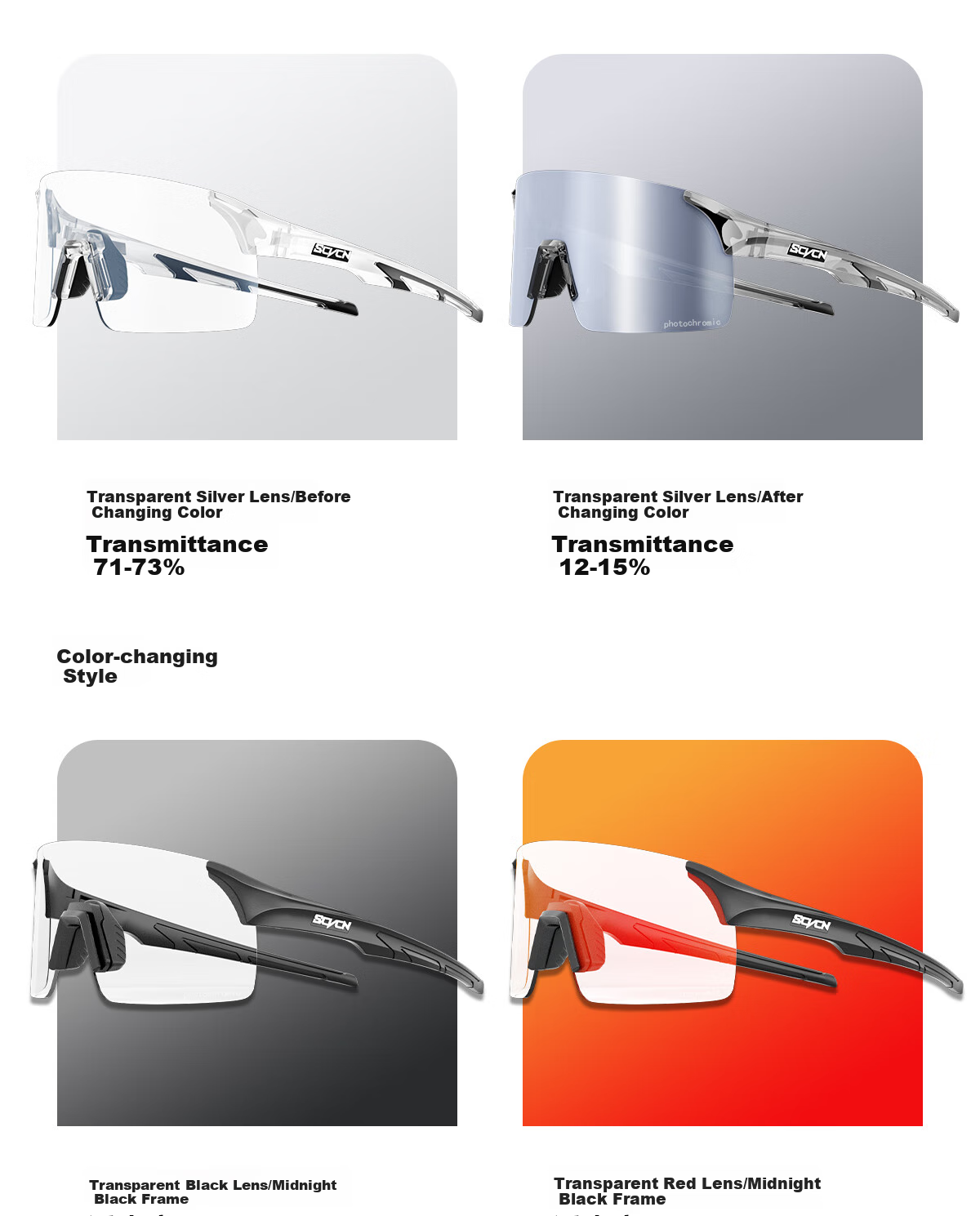 SCVCN Cycling Glasses with Anti-Fog And Photochromic Lenses, Outdoor Sports UV Protection Hiking Windproof Goggles 17