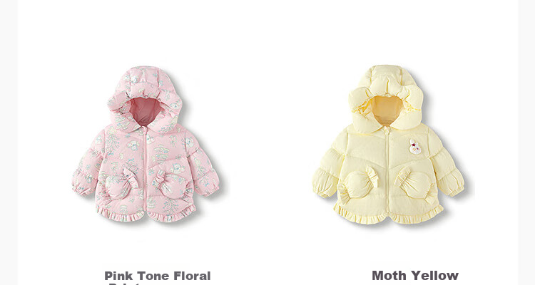 BALABALA Children's down Jacket, Girls' Winter Thickened Coat, Warm Baby Outerwear, Nordic Style Baby Girl 5
