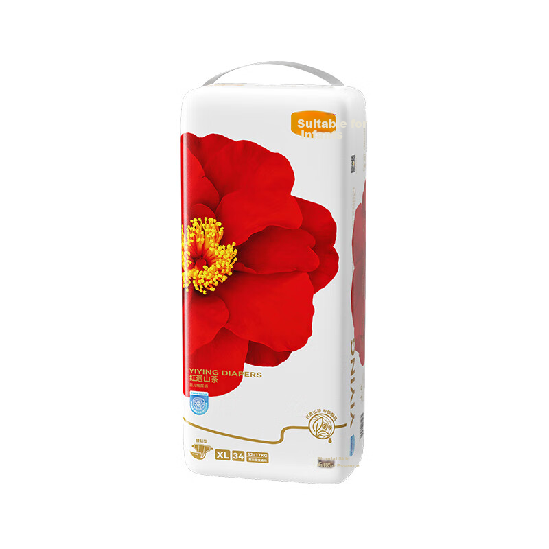Yiying Camellia Baby Diapers XL Size 34 Pieces Ultra-Thin Breathable Diapers [No Melamine Detected]