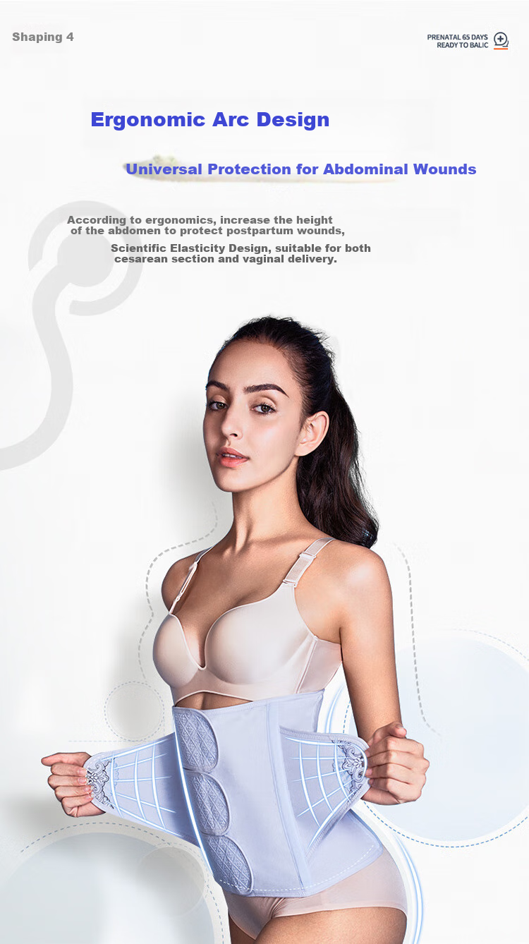 Beilaikang (Balic) Postpartum Belly Wrap, Abdominal Binder, Xinjiang Cotton, Suitable for Natural And C-Section Delivery, Universal Shaping Garment, Gray, One Size Fits All 8
