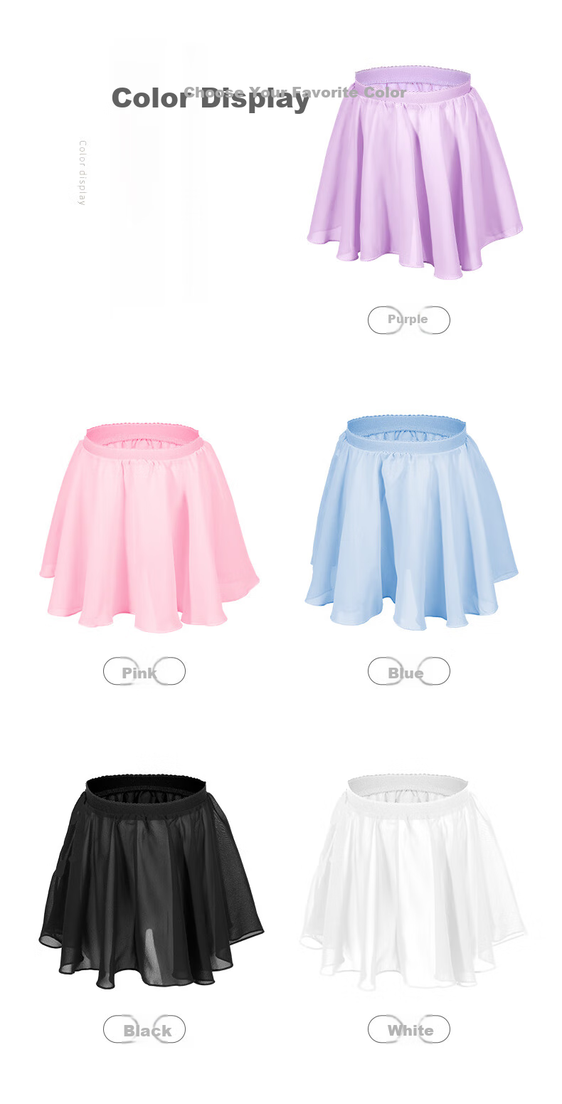 Zhiyouban Children's Dance Skirt, Girls' Half Skirt, Short Dance Skirt, Ballet Skirt, Half-Chiffon Skirt, Purple, S 3