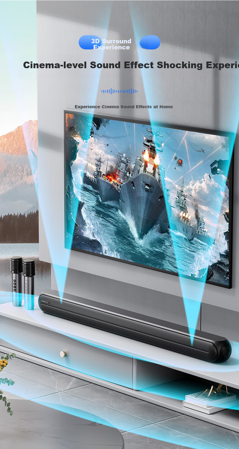 HANHONG_AUDIO 112K TV Soundbar, Home Theater KTV Package, All-In Speaker for Watching Movies And Singing, Stereo Surround Bluetooth Speaker, Karaoke Sound System for Indoor Use at Home 3
