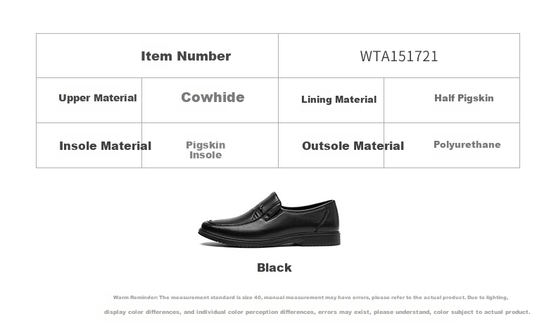 RED DRAGONFLY Leather Shoes for Men, Spring Slip-On Cowhide Shoes for Middle-Aged And Elderly Fathers WTA15172 Black Size 40 3