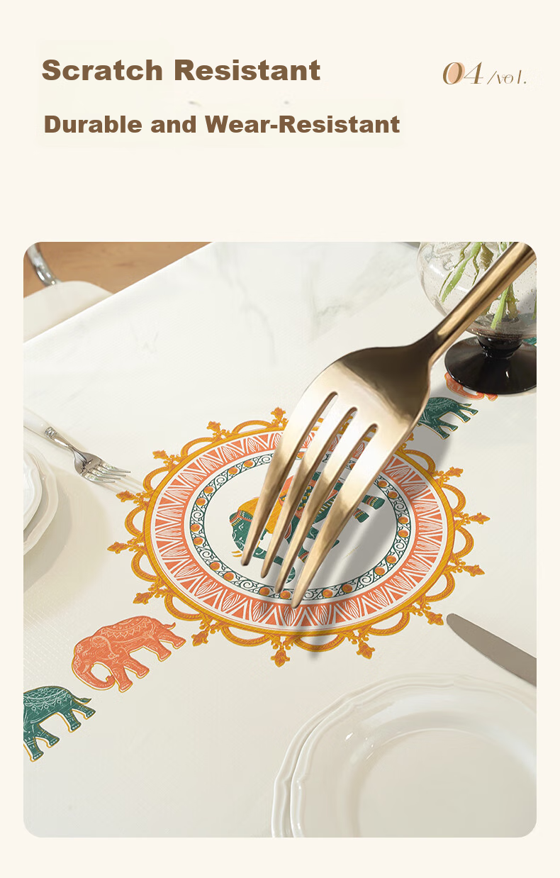 Jingxun Tablecloth, Waterproof And Oil-Proof Dining Table Cover, Simple Style, Washable Table Mat, Coffee Table Pad, 137*183cm 3