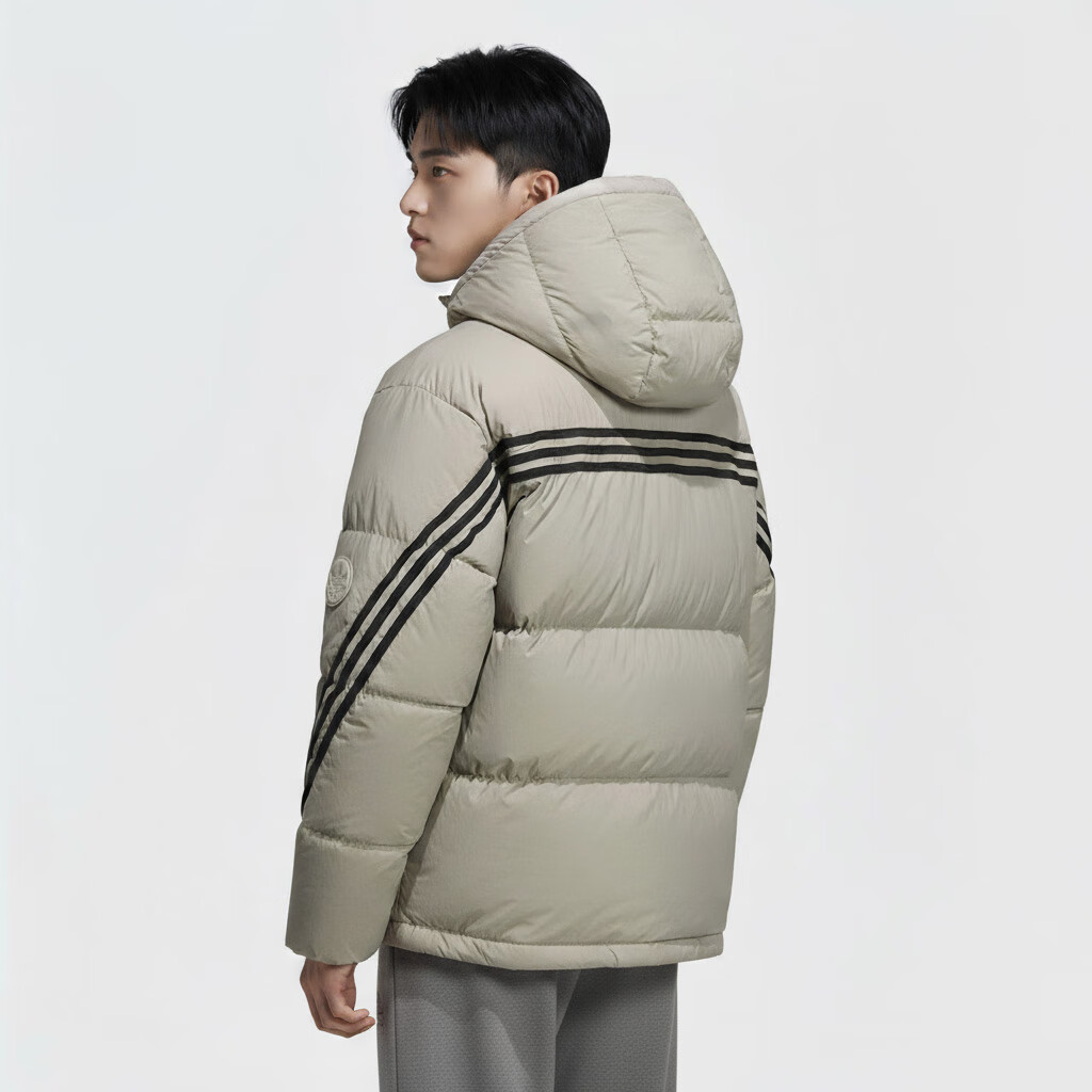 Adidas Originals Men's 3S PUFFER DOWN Short Down Jacket KC2563 Grey Brown XL 2
