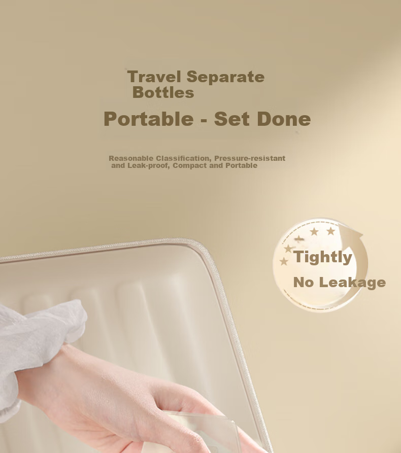 Miaoqian Vacuum Travel Bottles, Airline-Friendly Portable Set, Cosmetics Lotion Powder Foundation Liquid Bottle 6-Piece Set 2