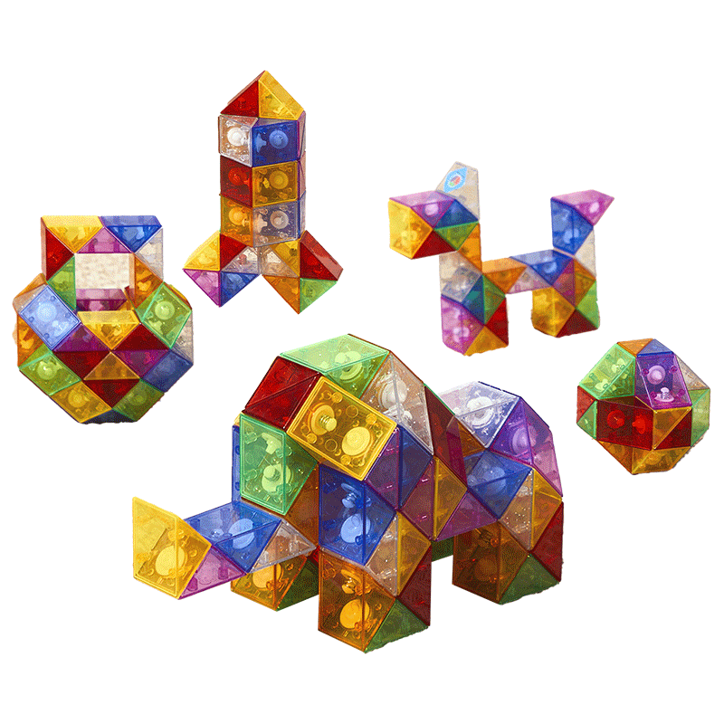 Carlbaby 72-Segment Rainbow Glass Color Magic Cube Transforming Toy Full Set Kindergarten Children Boys Girls Birthday Gift