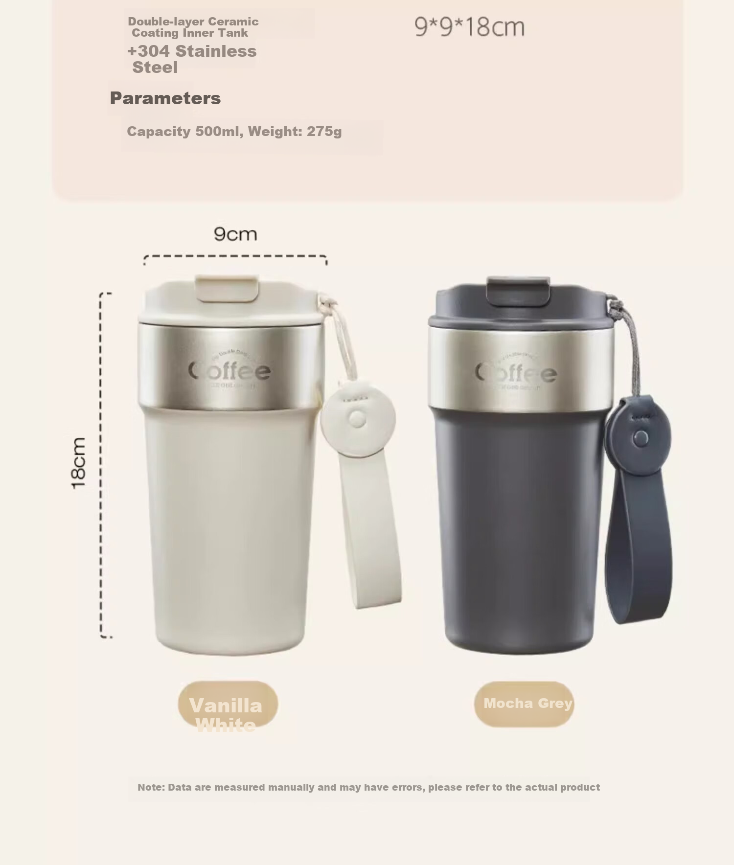 CaROTE Insulated Mug with Ceramic Inner, Coffee Cup, Cold-Keeping Straw, Portable Handle Water Bottle, Gift for Men, Women, Children And Students on Special Occasions 16