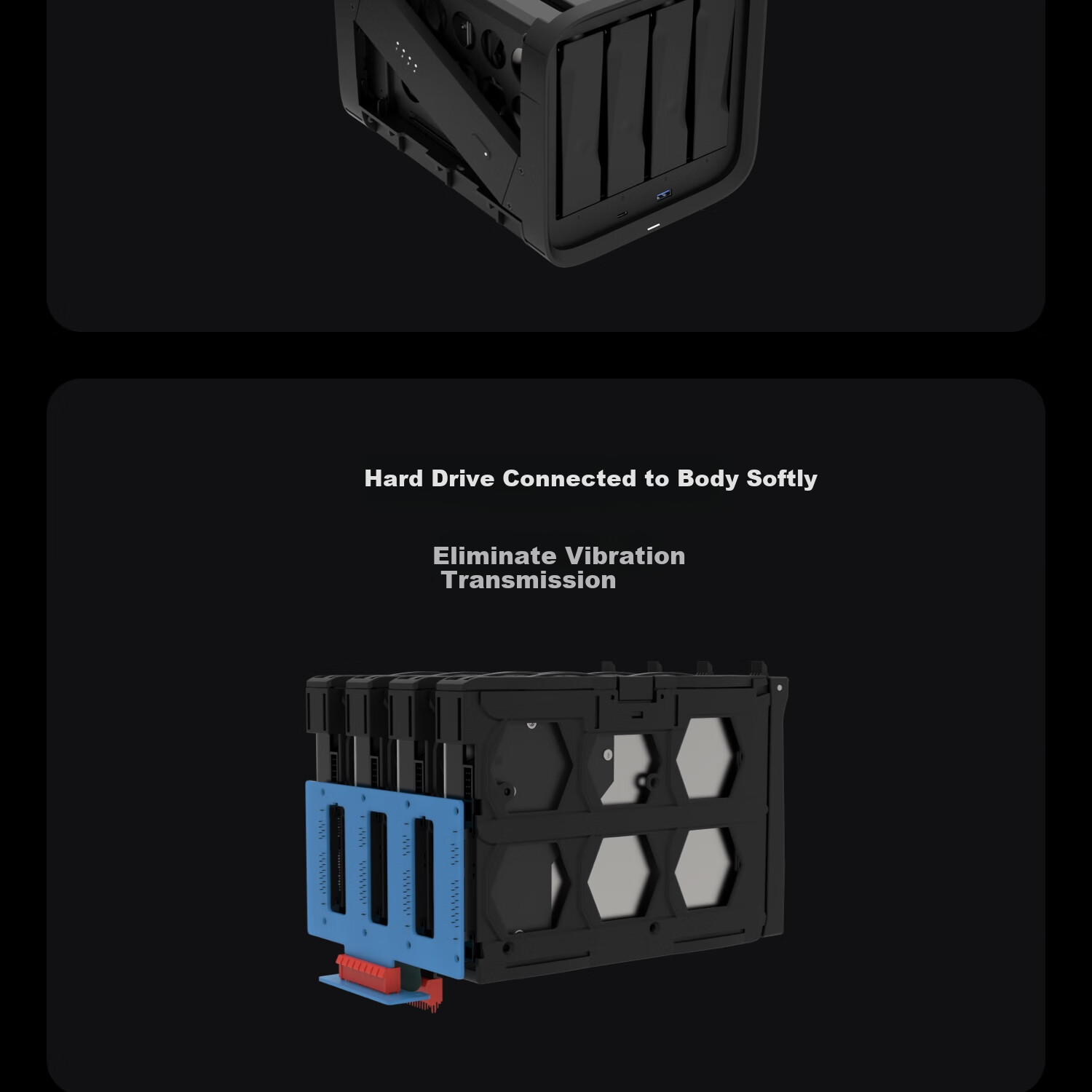Jikongjian Private Cloud New A4 Hard Drive Enclosure, Four-Bay SATA Type-C Network Storage Server Expansion Device (Without Built-In Hard Drive) 3