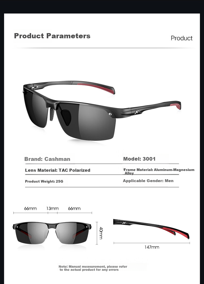 CAXMAN Sunglasses for Men, Sports Driving Fishing Specialized for Viewing Fish Floats, Polarized Sunglasses, UV Protection Outdoor Glasses 8