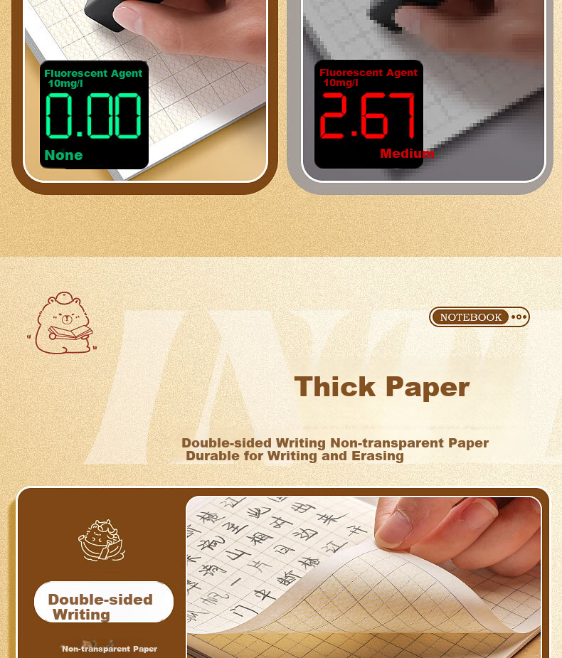 Kabaxiong Eye-Protecting Thick Pinyin Workbook for Homework, 36K/160 Sheets Nationwide Standard, Elementary School First And Second Grade, Kindergarten Transition Practice Book, Pinyin Workbook, Pack of 10, 8 Lines And 6 Columns 7