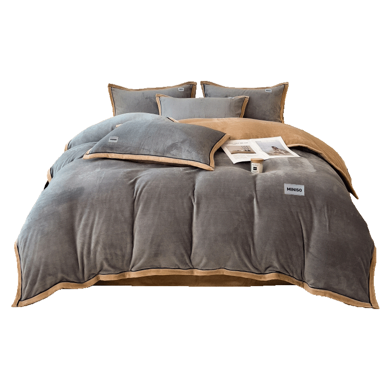 MINISO Milk Velvet Duvet Cover 200x230cm Winter Fleece Quilt Cover Single Dormitory Home Double 2m x 2.3m