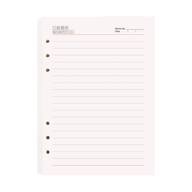 SHEN SHI A5 Refill Notebook Paper for 6-Hole 25-Size Loose-Leaf Notebook, Premium Beige Paper, 90 Sheets, Ruled Lines 925