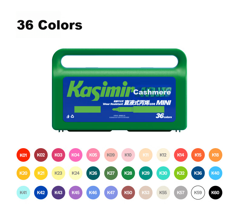 Kasimir 60-Color Mini Palette Acrylic Markers with Soft Tips, Non-Bleeding Paint Pens for Drawing, Watercolor, Birthday Gifts, Instant Photo Paper Doodling Pens 13