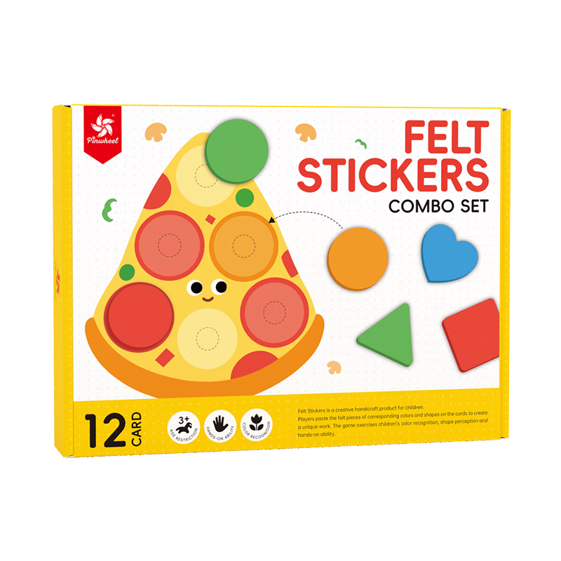 Pinwheel Children's Craft Sticker Book Magic Stickers Cards Educational Toy for 2-Year-Olds Felt Art