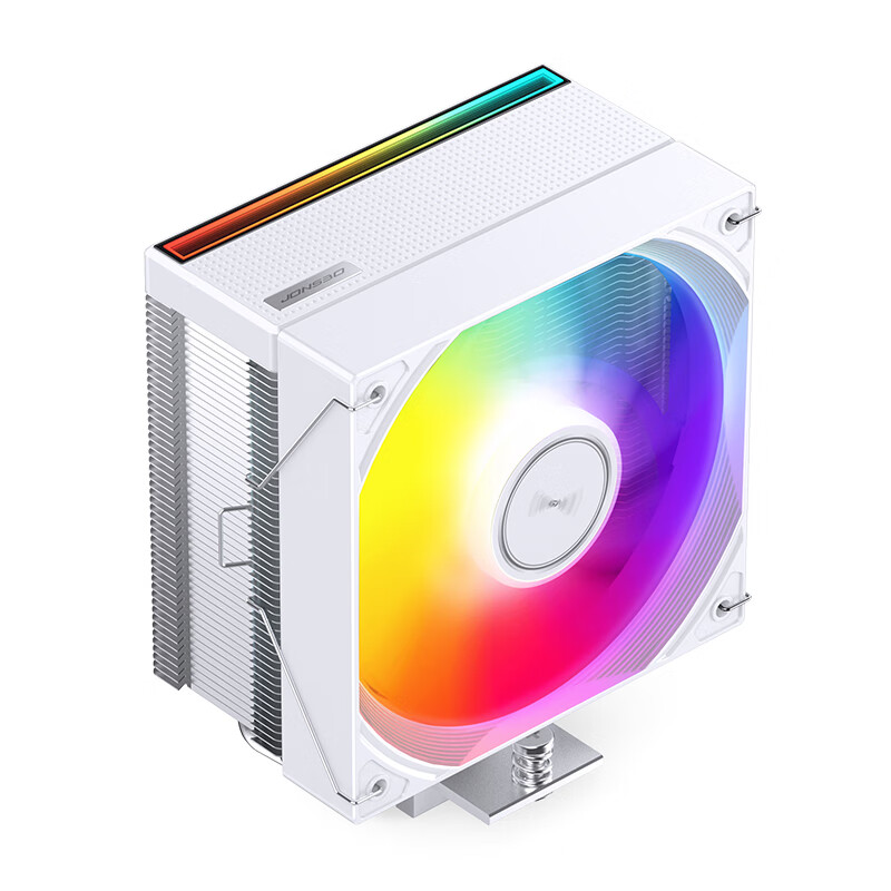 JONSBO CB40 Snow White Tower CPU Air Cooler (Nickel-Plated 4 Heat Pipes / Layered Mirror Top Cover / 12CM PWM Fan / 5V ARGB Lighting)