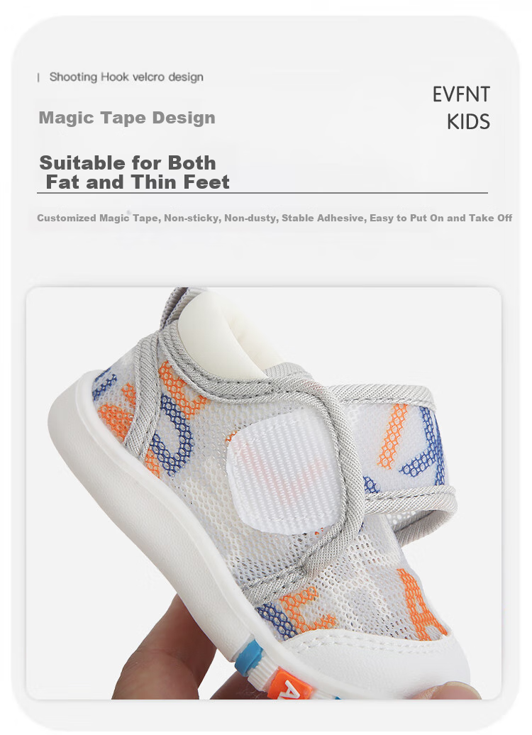 ThomBaker Baby Walking Shoes, Spring Mesh Shoes, Summer 1-3 Years Old Non-Slip Breathable Mesh Children's Shoes, Blue Letter 15 7