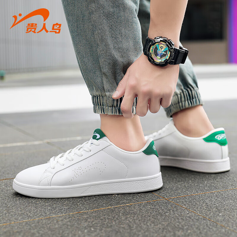 Guirenniao Casual Couple Sneakers Summer Women's Sports Versatile White Shoes Men's White/Green Size 41