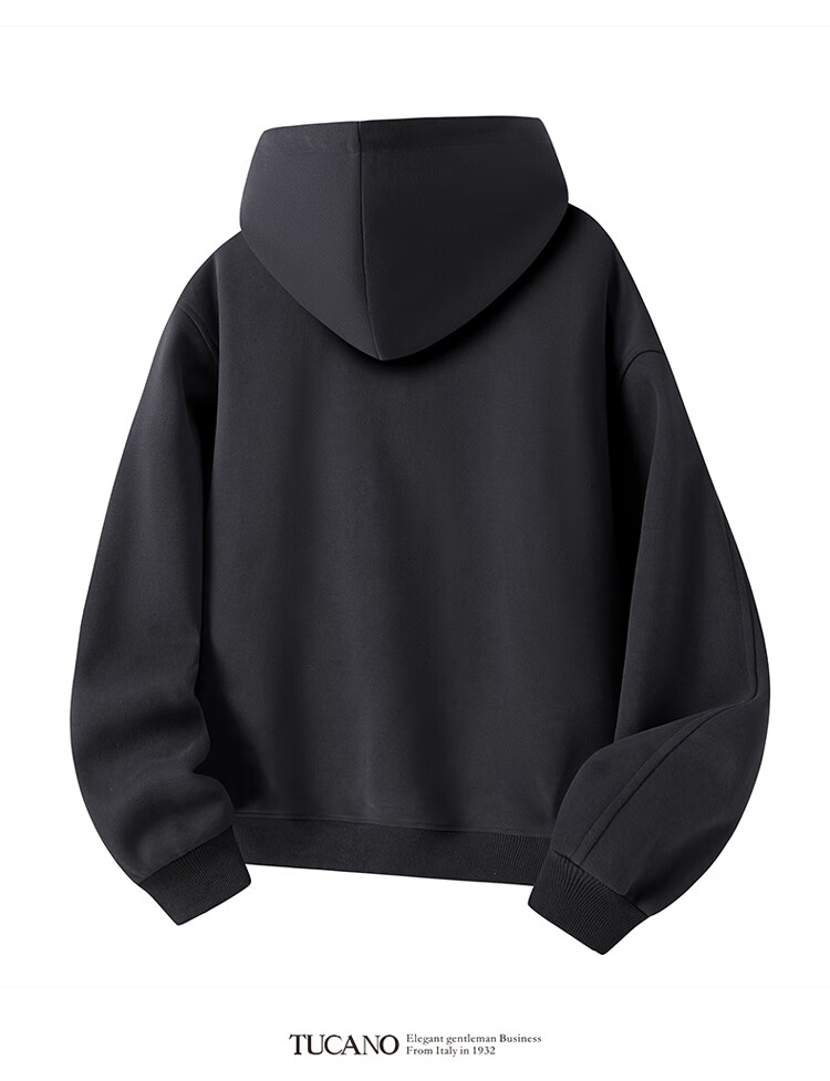 TUCANO Men's Hoodie Jacket Spring Autumn Heavyweight Loose Casual Colorblock Zip-up Light Gray 2XL 9