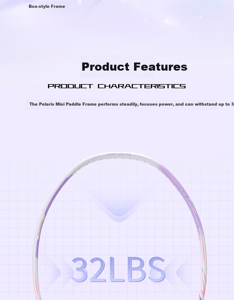 KUMPOO Badminton Racket, Full Carbon Fiber, 5U Ultra-Light Offensive Type, for Beginners And Intermediate Players, Single Racket, Xunfeng Nebula White And Purple Color 8