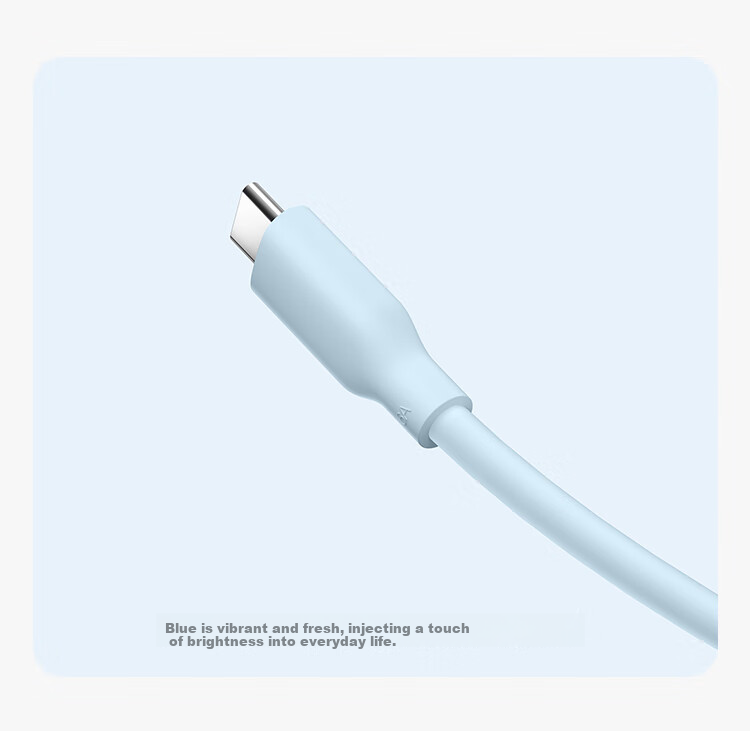MI 6A Skin-Friendly Silicone Type-C to Type-C Fast Charging Data Cable, 2m, Blue 5