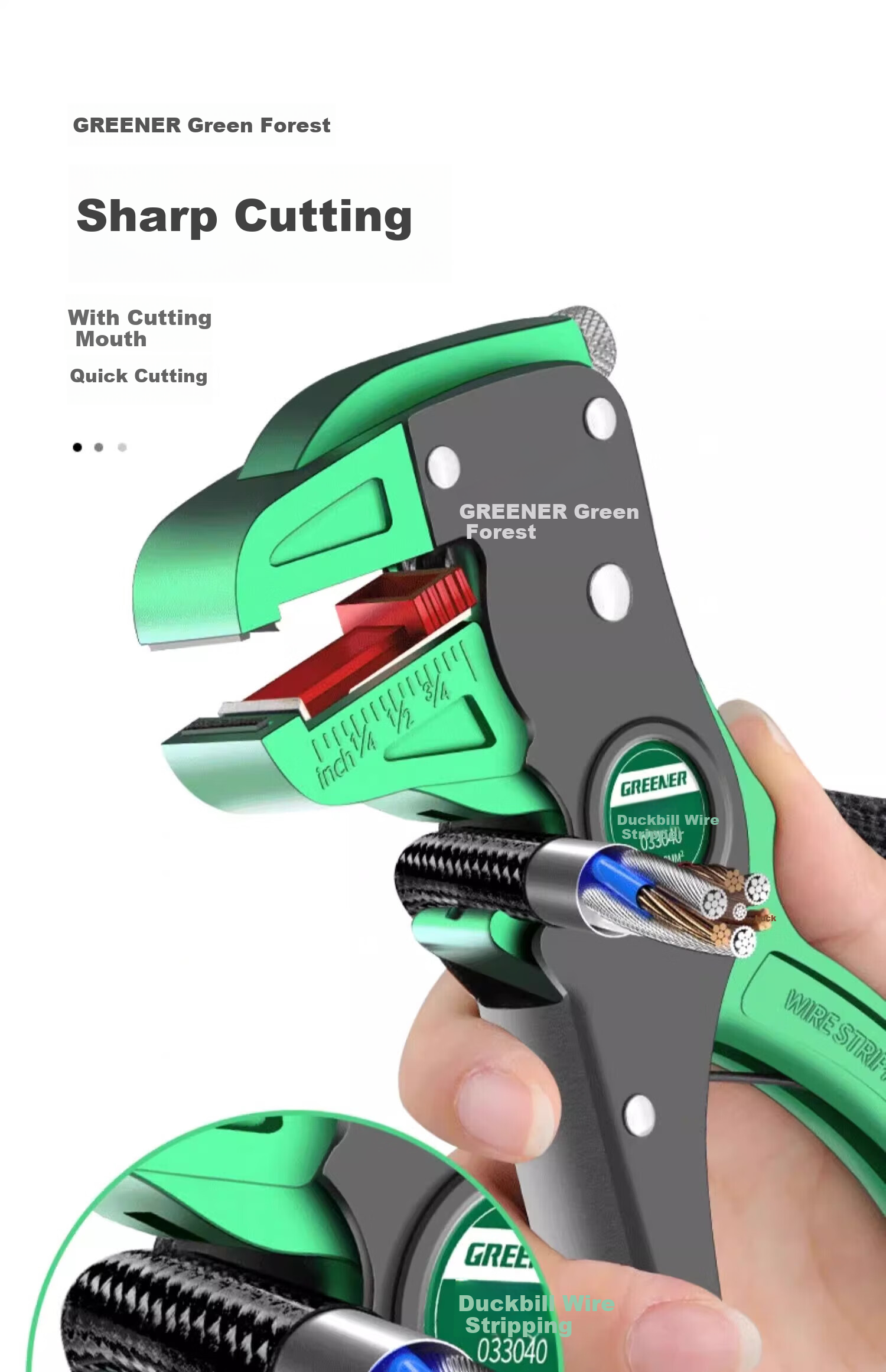 GREENER Wire Stripping Pliers, Professional Electrician Tool, Multi-Functional Duck-Billed Wire Stripper for Home Use, Eagle Beak Cable Puller, Electric Pe 6