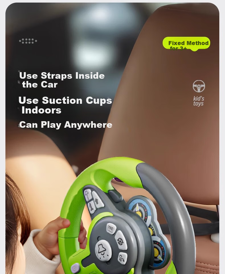 Mabaozibao Baby Car Steering Wheel Toy, Realistic Co-Driver Seat, Simulated Car for Toddlers And Young Children, Ages 1-3 Years Old 5