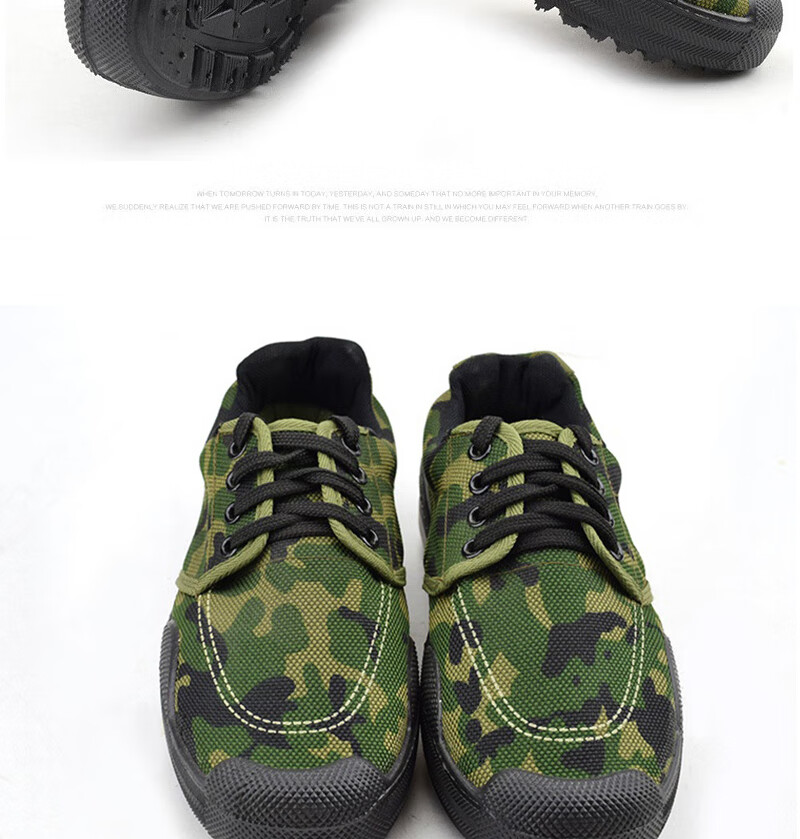 Laobaojia Camouflage Liberation Shoes Military Training Low-top Work Shoes Outdoor Construction Anti-slip Labor Protection Rubber Shoes Unisex Digital Size 43 1