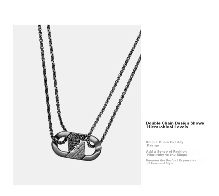 EMPORIO ARMANI Men's Necklace, Simple Pendant Necklace, Birthday Gift for Boyfriend, EGS3170040 4