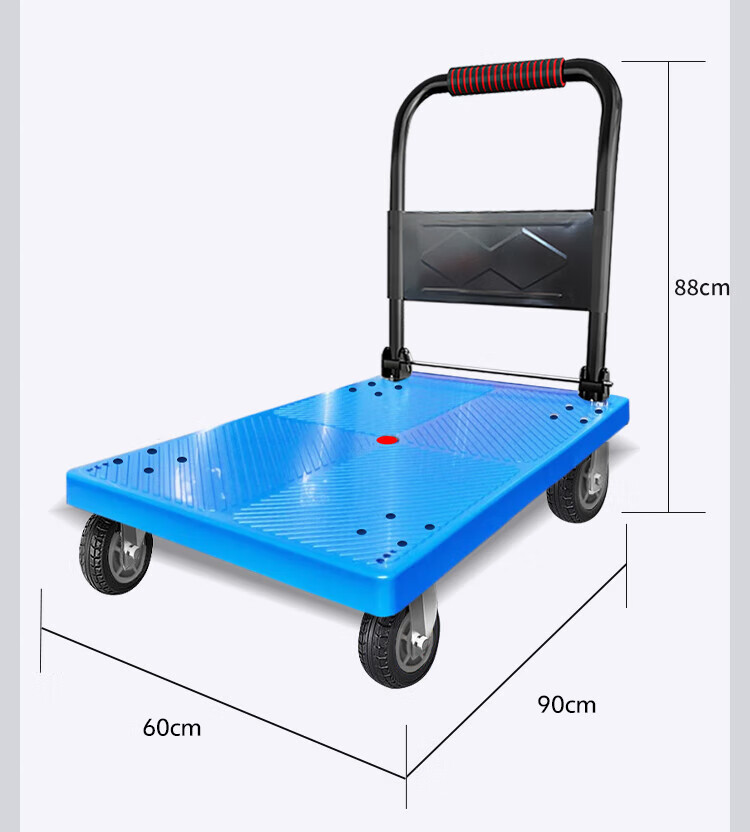 Artiya Flat Cart Trolley 73x47cm Four Steel Tubes 700kg Hand Push Foldable Cargo Trailer Blue 8