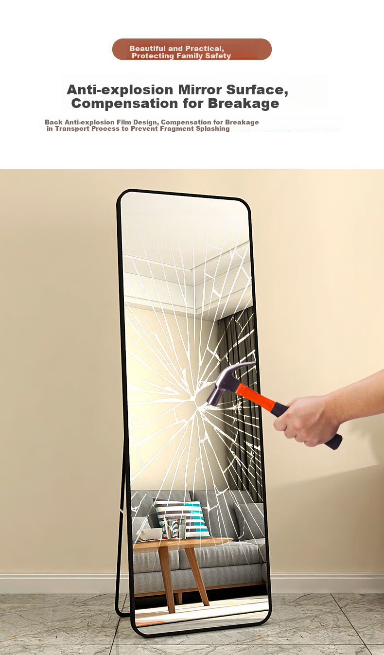 Muhanyue Full-Length Mirror, Floor-Standing Dressing Mirror, Home Wall-Mounted Mirror, Internet-Popular Bedroom And Dormitory Hanging Mirror, Three-Dimensional Fitting Mirror 7
