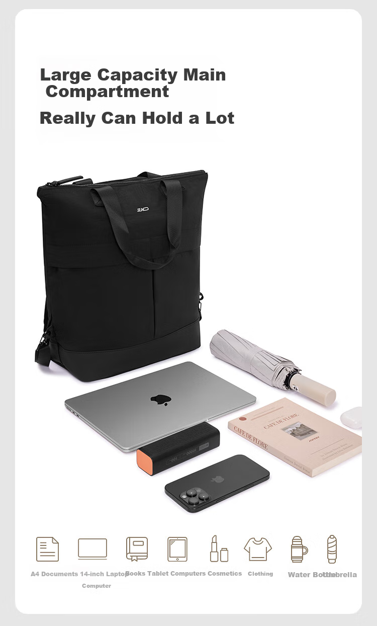 JD Jingzao Black Warrior Handheld Tote Bag Sports Backpack Laptop Bag Commuter Travel School Bag 6