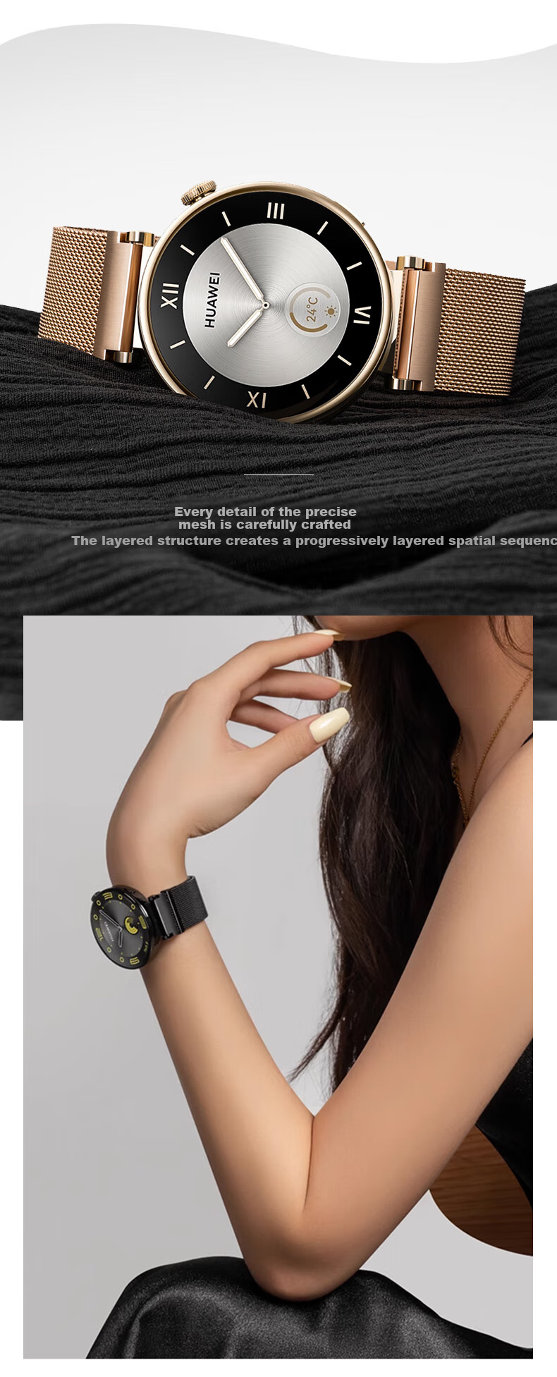 Mashi Compatible with Huawei Watch Bands for Watch5/4/3/GT7/GT6/5/gt4/Pro/Honor Magic2/OPPO X Milanese Magnetic Waterproof Sports Wristband 4