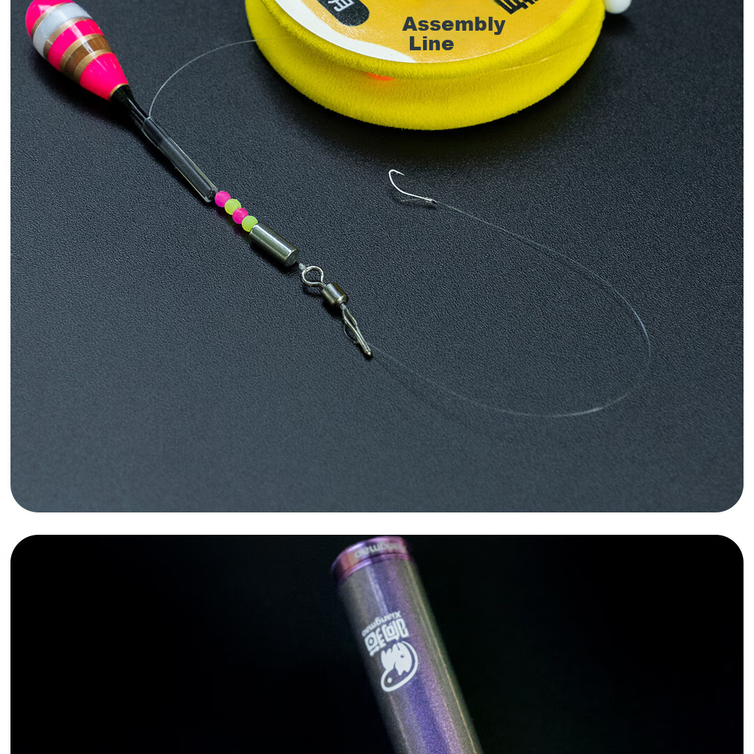 Xiangmao Fishing Line Set for Small Bait, Baition Carp Fishing Hook Line, Small Bait Float Set, Finished Product Stream Fishing Line Set 20