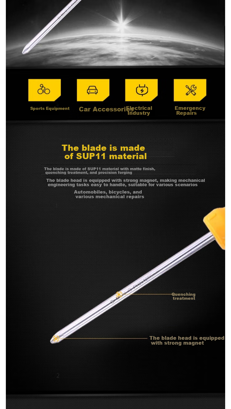 DELIGONGJU Fish-Shaped Torpedo Handle Phillips Screwdriver SUP11(Yellow), PH2x125mm, DL636125 3