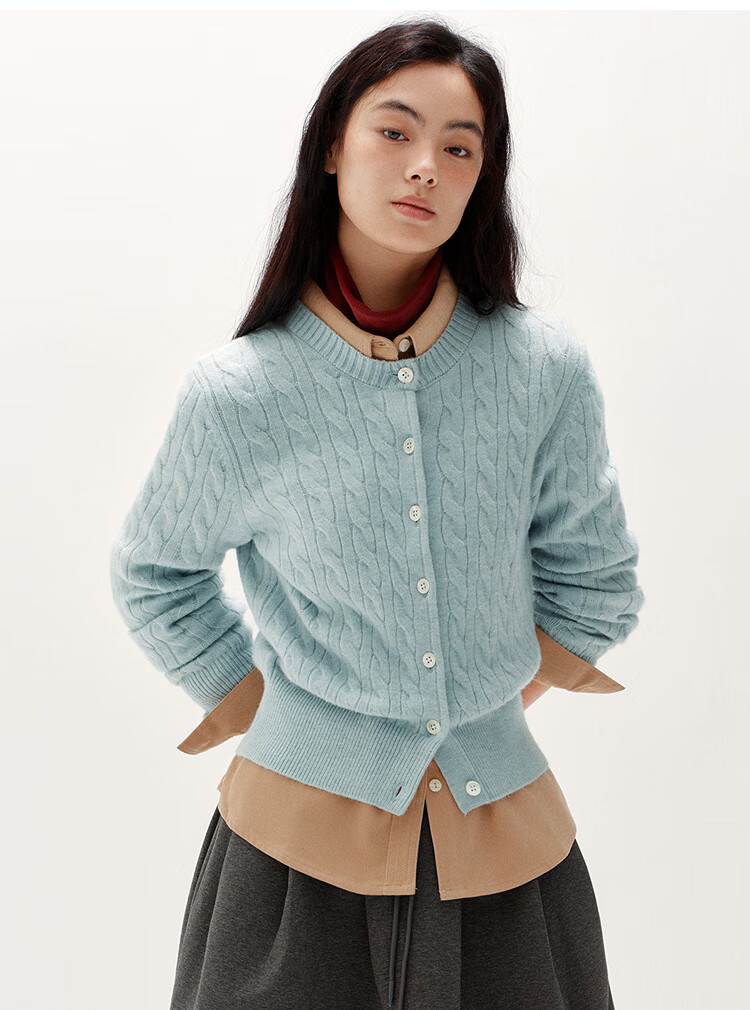 Semir Women's Winter Short Cable Knit Cardigan Sweater 2025 Model 101725106004 7