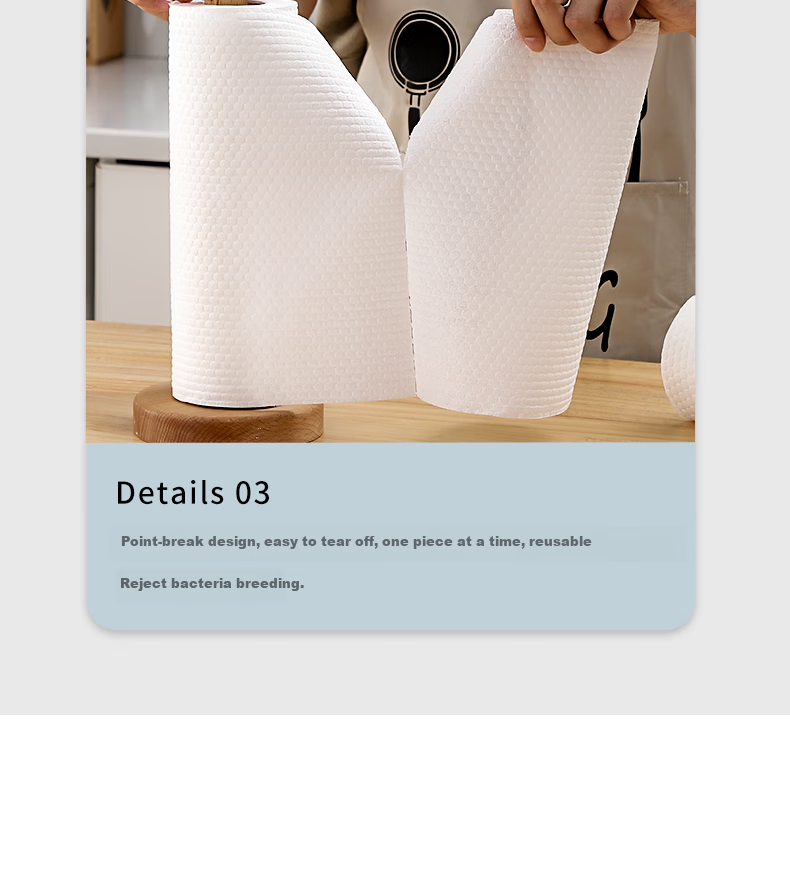 Tinghao Disposable Cleaning Cloths, 200 Sheets Per Roll, 4 Rolls, Thickened Kitchen Dishwashing Cloths, Cleaning Rags, Stain Removal, Absorbent, Wet And Dry Use 16