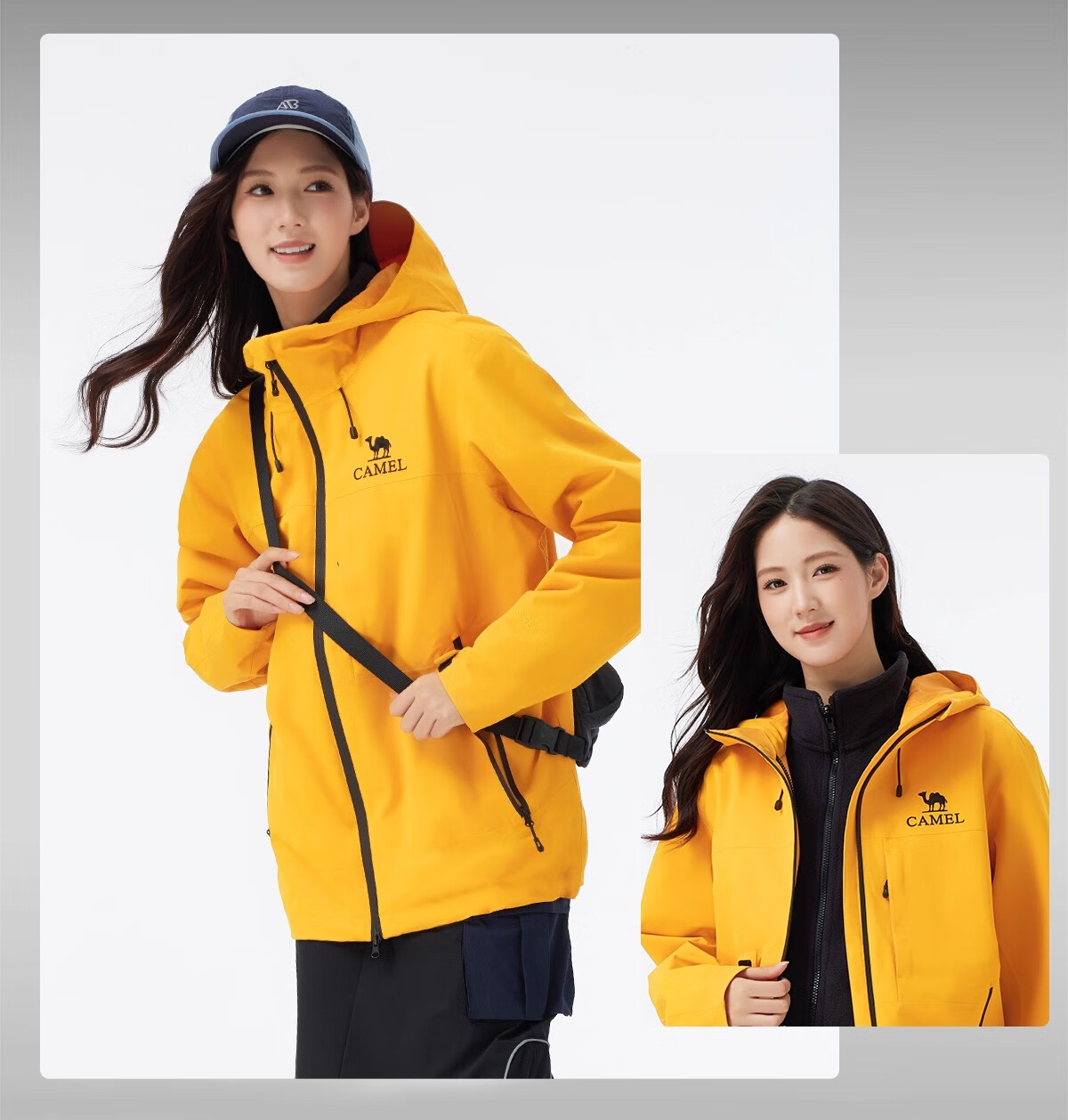 Camel Women's Outdoor Jacket Unisex 3-in-1 Windproof Waterproof Coat New Arrival 15