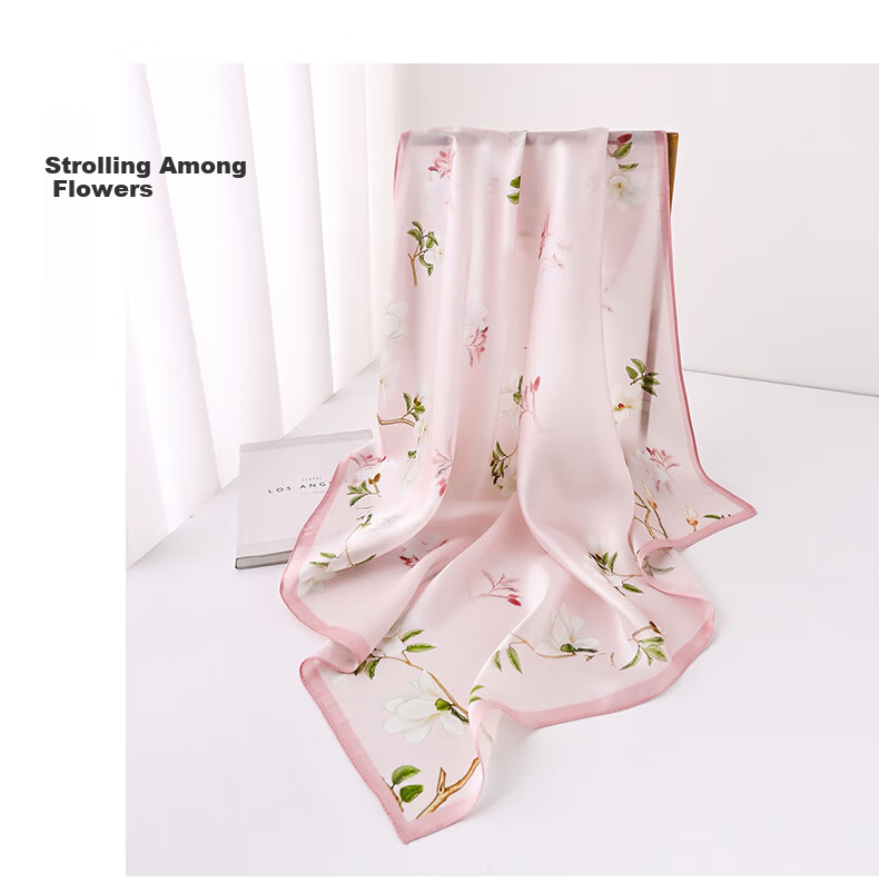 Hangsifu Silk Scarf, Mulberry Silk Scarf Gift Box, Warm Neck Protection Shawl, Autumn And Winter Birthday Gift for Mothers And Elders, Women's Present 8