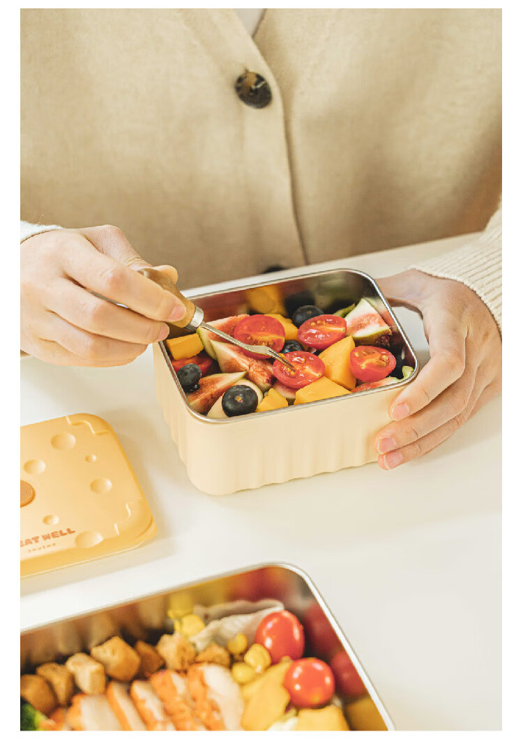 Shuke Microwave-Safe Stainless Steel Lunch Box Insulated Portable Bento Box for Office Workers Food Storage Container 11