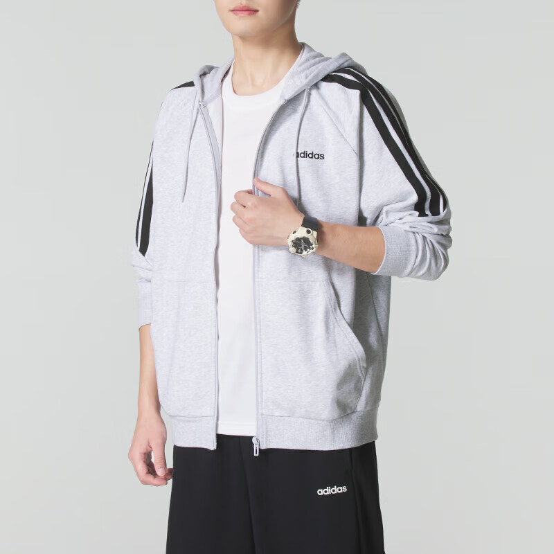 Adidas Men's Outdoor Three-Stripe Running Hooded Sports Jacket KA2577 Black L
