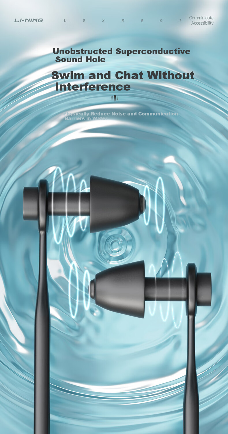 Li-Ning Professional Swimming Earplugs And Nose Clips, Soft And Comfortable, Medium Waterproof, for Otitis Externa, Bathing And Swimming Gear, 0014 Dark Gray Blue 5
