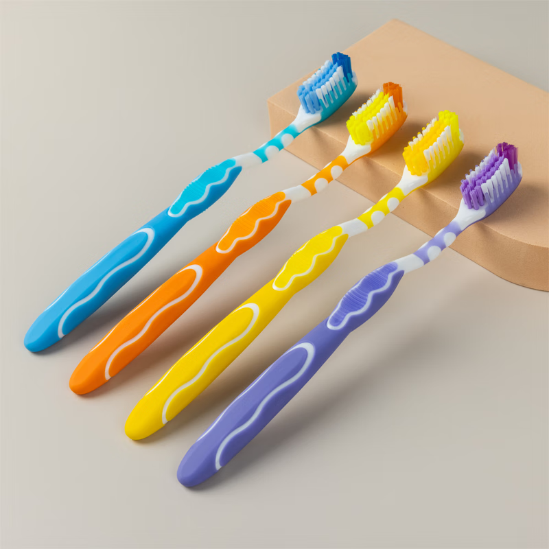 Eden Adult Magnetic Massage Medium Bristle Toothbrush Household Pack 4pcs Soft Gel Tongue Cleaner Gum Care