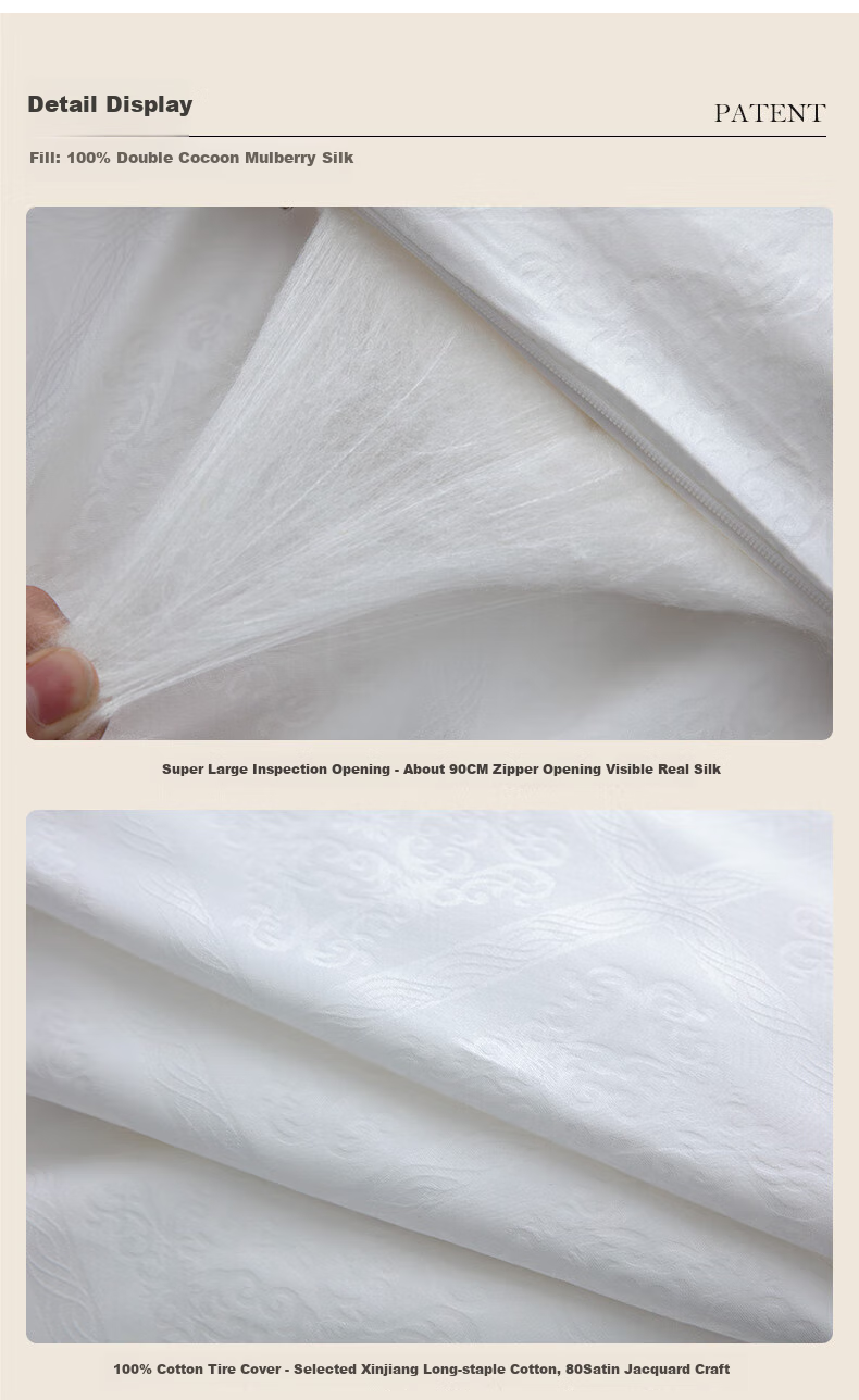 Qianhuang Bubushenglian Silk Quilt, 100% Double Cocoon Mulberry Silk, Summer Cooling Quilt, Weight Approximately 3 Jin (1.5 Kg), 220*240cm 9