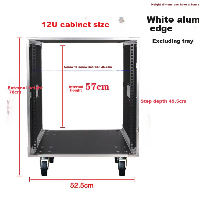 Shuledi ABS-80U Audio Rack, Speaker Cabinet, 16U Rack, Mobile Cabinet with Wheels, Equipment Rack for Amplifiers, Microphones, Main Units, Mixing Console, Square Aviation Case, Performance Use without Doors 11